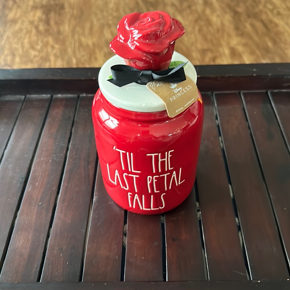 Rae Dunn Disney Princess ‘Til the last petal falls jar